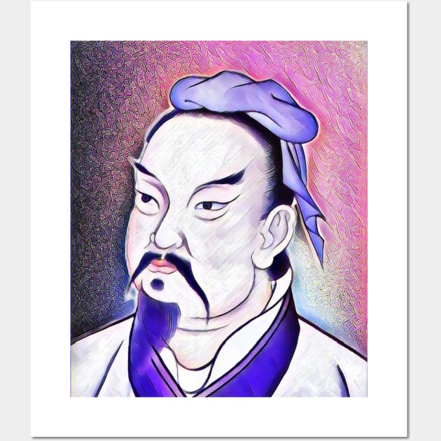 Sun Tzu Pink Portrait | Sun Tzu Artwork 7 Wall Art by JustLit